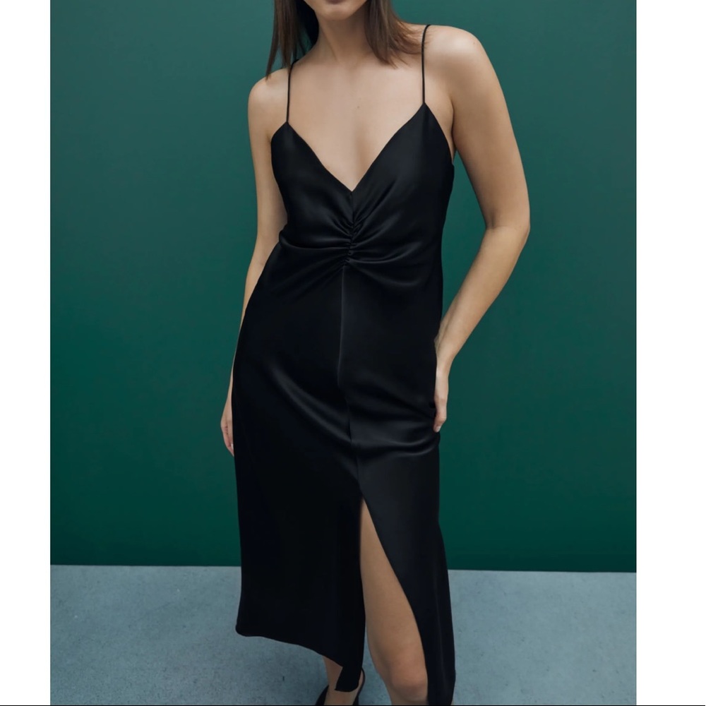 Zara satin midi dress XS